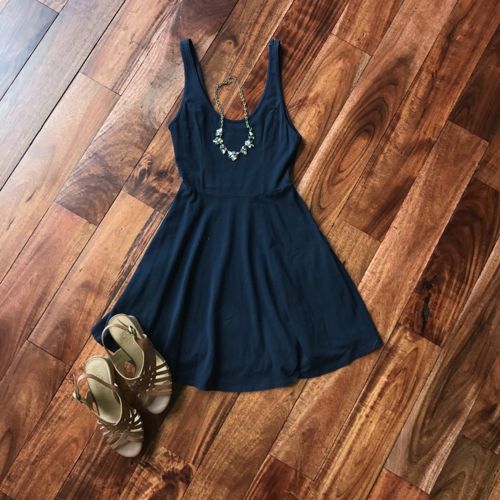 HOLLISTER Navy Skater Dress